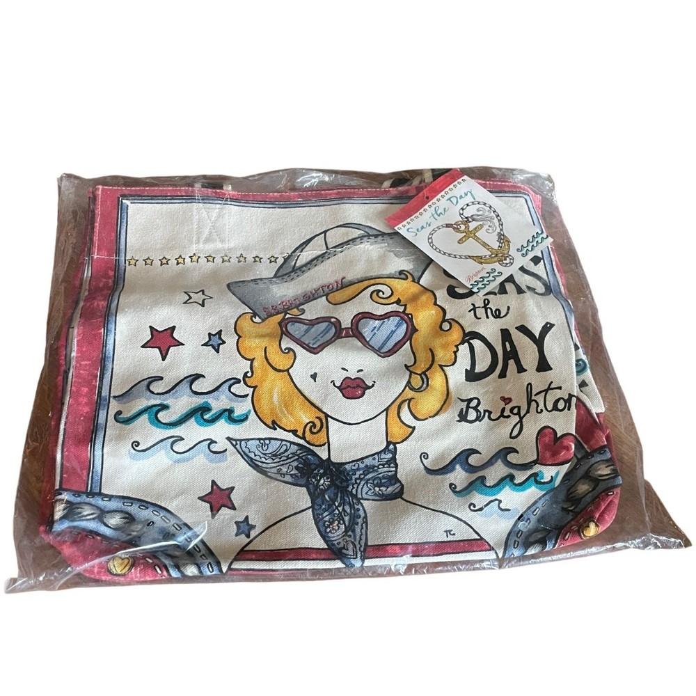 NEW  Brighton Seas The Day Promo Tote NEW Sailor Girl Waves 14.5x15.5"